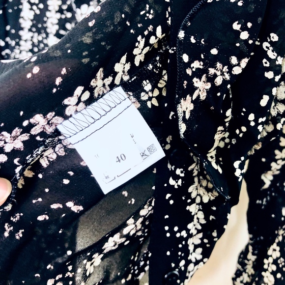 Ivo Nikkolo ruffled blouse black and white size M - Picture 4 of 8